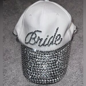 Silver Bride Hat with Rhinestones